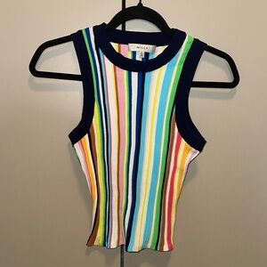 Milly Multicolor Striped Women's Cropped Tank Top Size SP